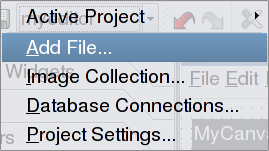 adding files to active project: invocation
